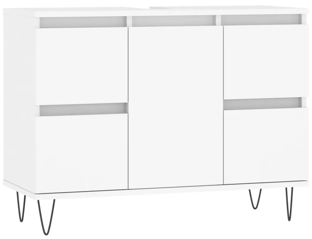 831652 vidaXL Шкаф за баня, бял, 80x33x60 см, инженерно дърво