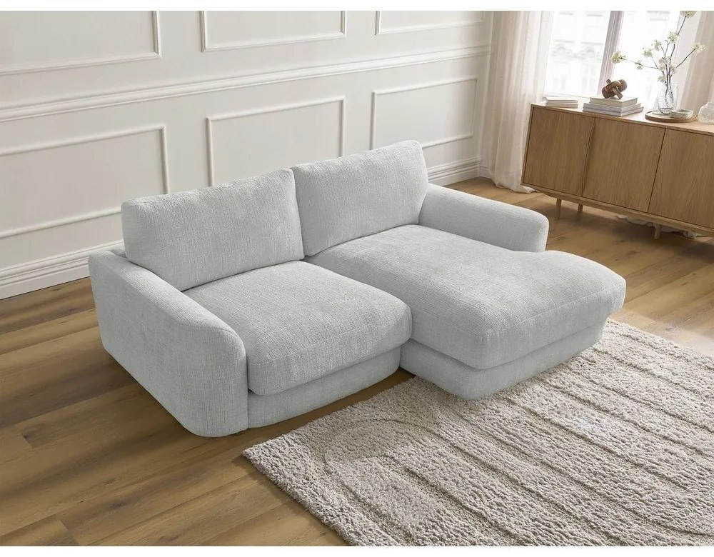 Светлосив шенилов ъглов диван (десен ъгъл) Leonore – Bobochic Paris