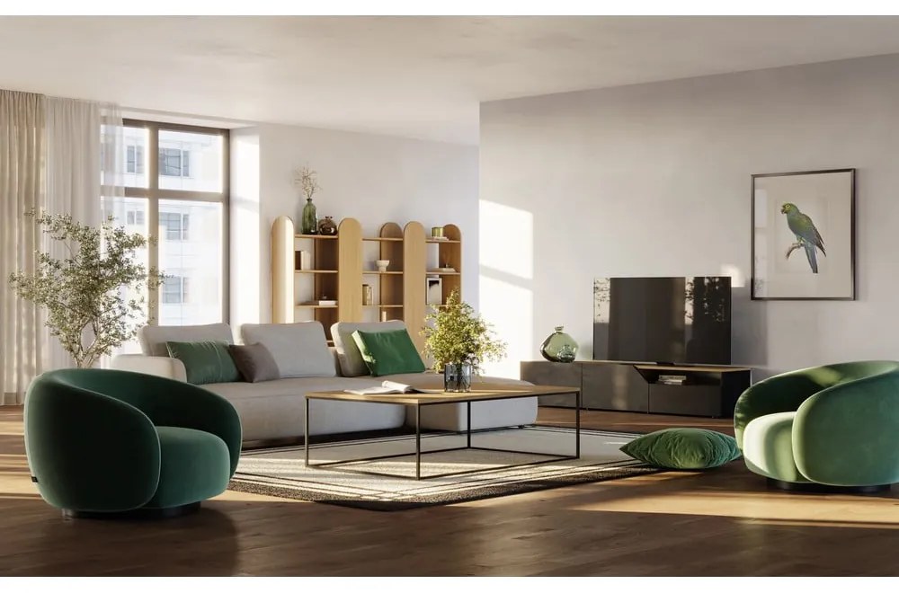 ТВ масичка с дъбов плот в черно и натурално 180x38 cm Verone - TemaHome