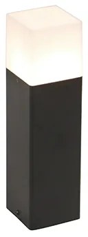 Външна лампа за забиване в земята черна с опалово стъкло 30 см с шип за заземяване и кабелен преход - Denmark