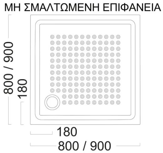 Душ квадрат Против подхлъзване GSI-80 x 80 см.