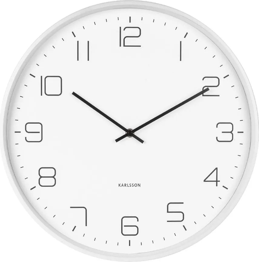 Бял стенен часовник , ø 40 cm Lofty - Karlsson