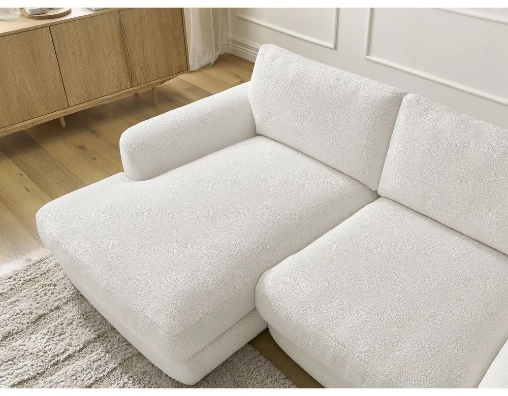 Бял ъглов диван от букле (ляв ъгъл) Leonore – Bobochic Paris