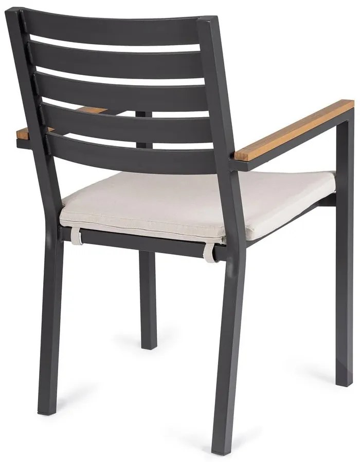 Антрацитни градински столове в комплект от 4 бр. метални Henna – Bizzotto