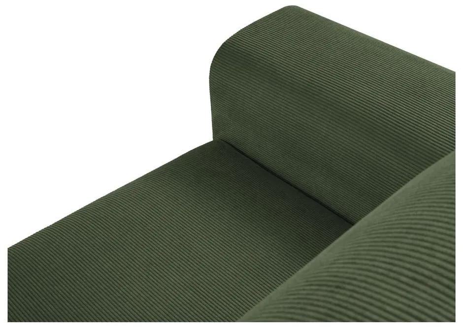 Зелен ъглов велурен разтегателен диван , десен ъгъл Jazz - Kooko Home