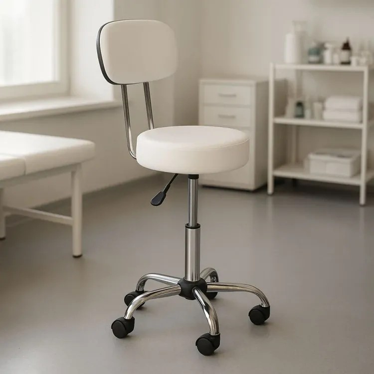 Регулируем на височина въртящ се стол с облегалка Черен