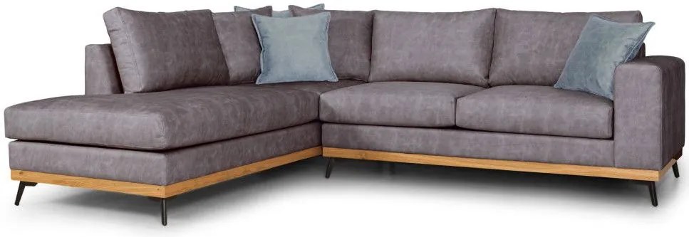 Ъглов диван Rotondo-Сиво-Ляво