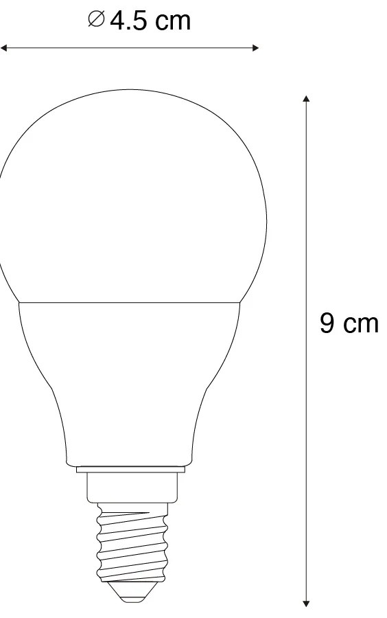 Комплект от 5 смарт E14 LED крушки G45 Opal RGBW 4.9W 470 lm 2700-6500K