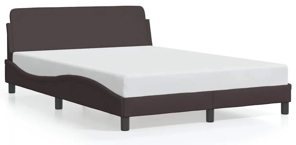 373148 vidaXL Рамка за легло Dover, тъмнокафява, 120x200 см, плат