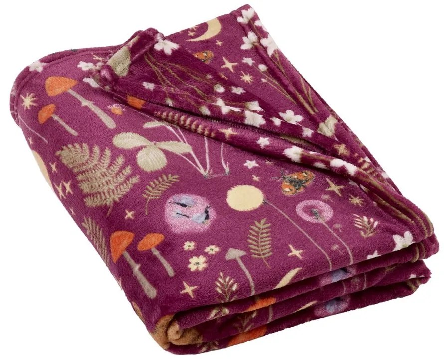 Лилаво одеяло от микроплюш 130x170 cm Enchanted Twilight Animals – Catherine Lansfield