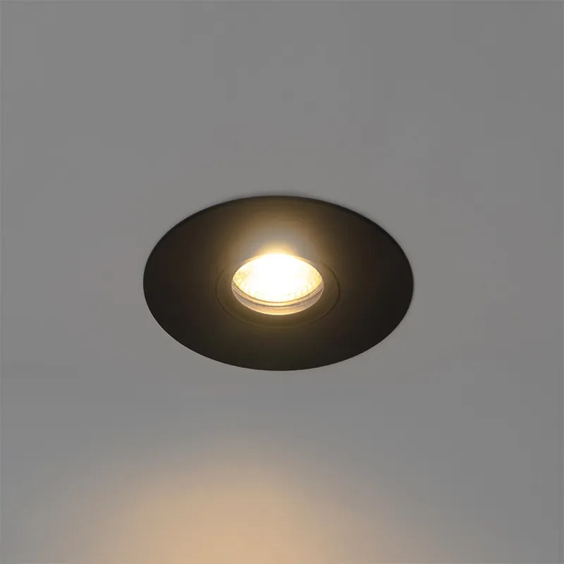 Модерен вграден прожектор черен GU10 50mm - Buco