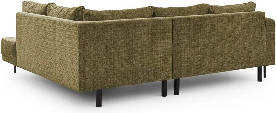 Зелен шенилов ъглов диван (десен ъгъл/L форма) Mauris – Ropez