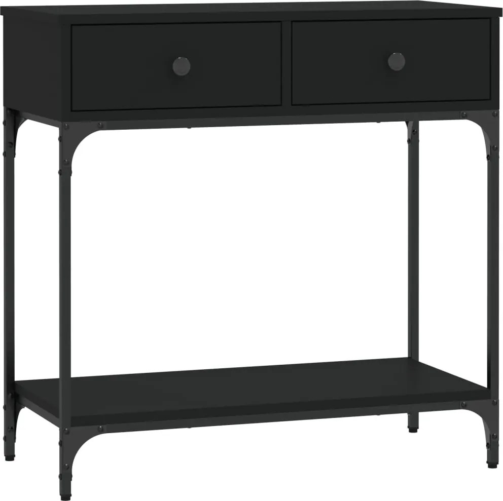 833398 vidaXL Конзолна маса, черна, 75x34,5x75 см, инженерно дърво