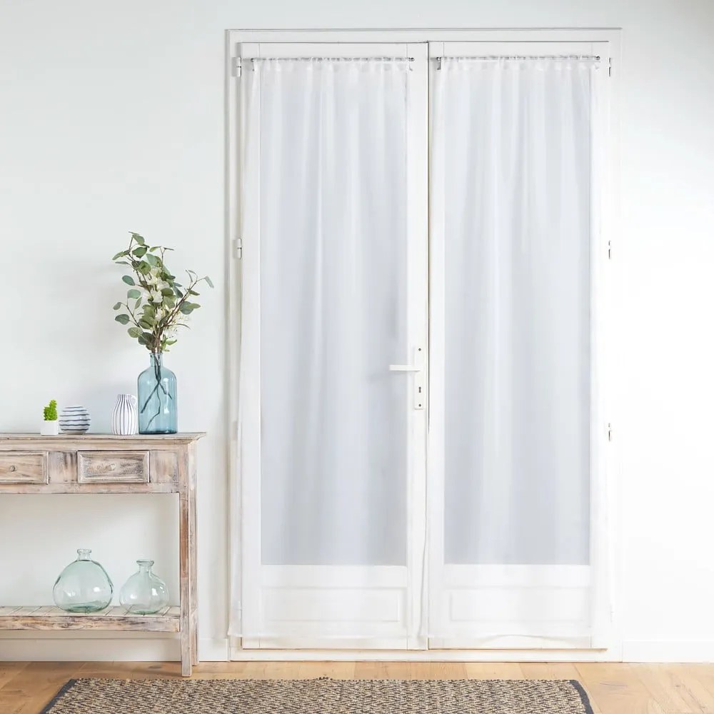 Бели завеси от микросатен в комплект 2 бр. 70x200 cm Voiline – douceur d'intérieur