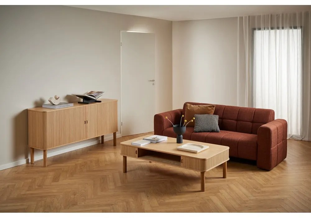 Масичка за кафе от дъб в естествен цвят 70x130 cm Langley – Actona