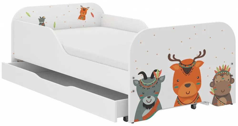 Детско легло MIKI 160 x 80 cm с мотив на индийски животни