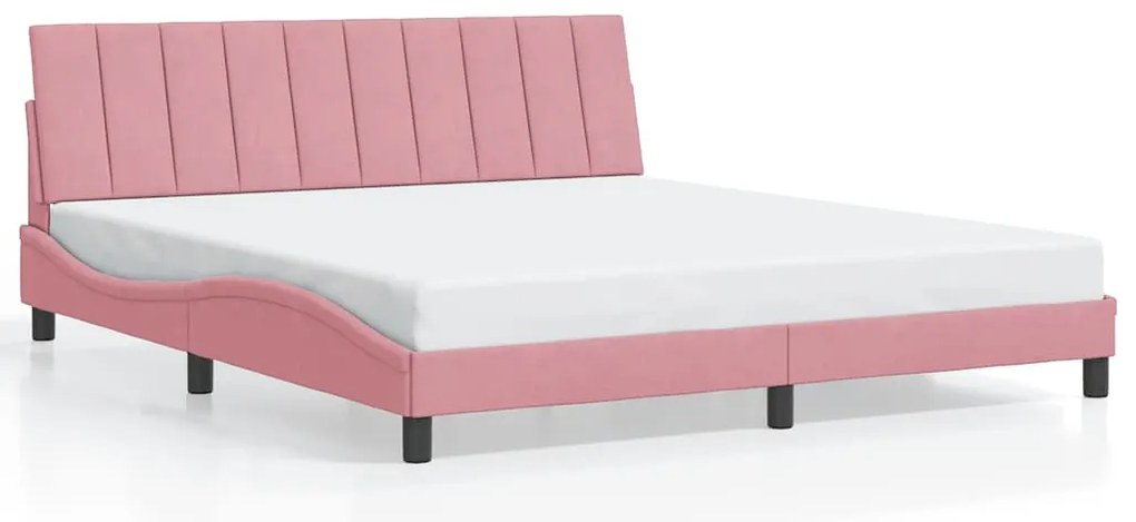 3207866 vidaXL Рамка за легло без матрак Hanko, розова, 180x200 см, кадифе
