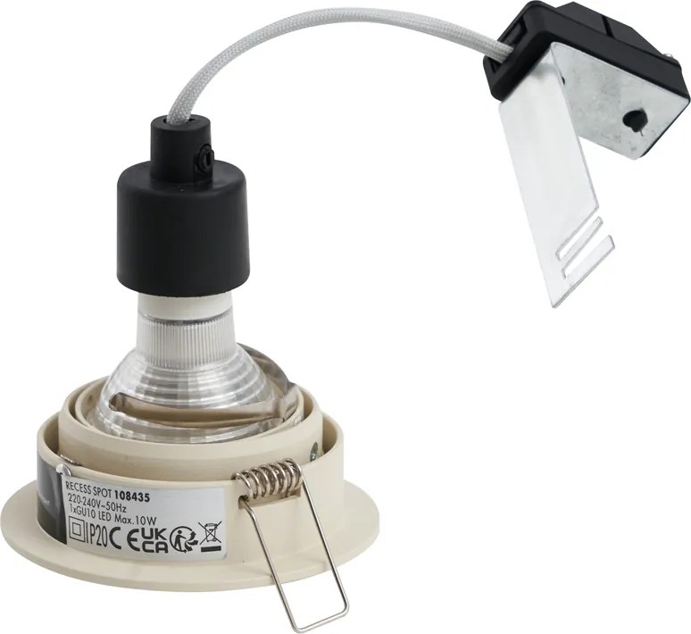 Модерно вградено прожекторно осветление бежово GU10 50mm кръгло регулируемо - Installa