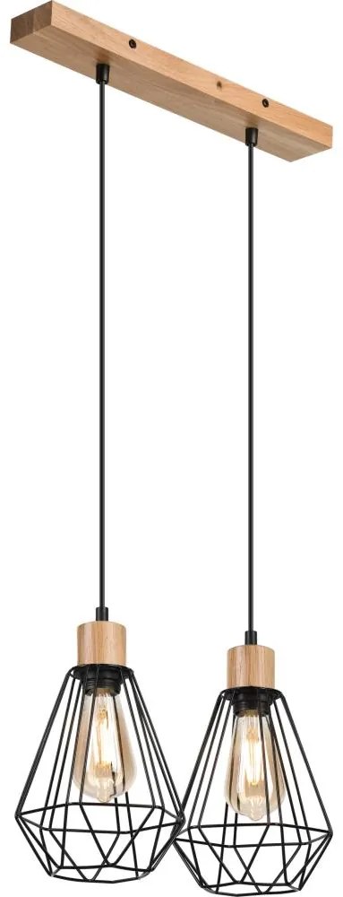 Brilagi - Пендел WOODY BASKET 2xE27/60W/230V дъб