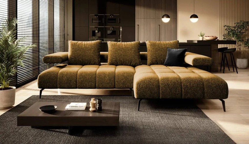 Ъглов диван Magnito Mini-горчица-десен