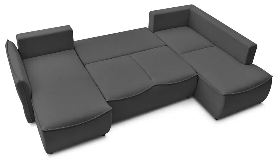 Тъмносив ъглов разтегателен диван (десен ъгъл) Leon - Bobochic Paris
