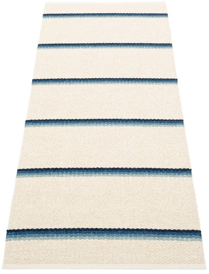 Синя и кремава пътека за открито и закрито 70x180 cm Olle Blue Vanilla – Pappelina
