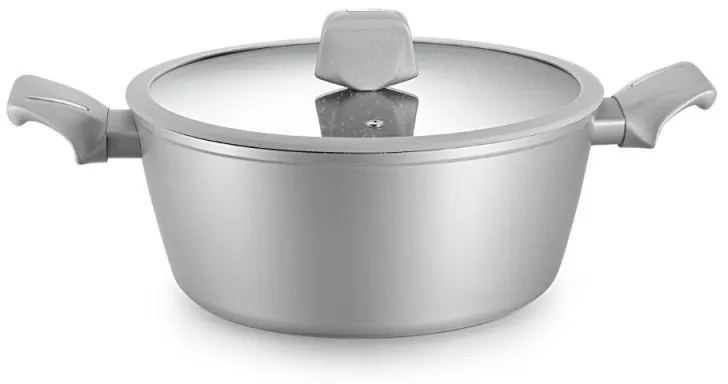 Комплект тенджери и тигани Royalty Line T010-Silver, 10 части, Мраморно покритие, Индукция, Сребрист