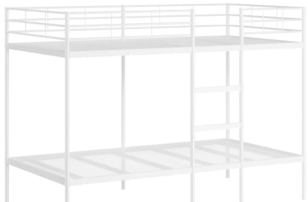 42000332 vidaXL Двуетажно легло без матрак Бяло 107x203 cm Стомана