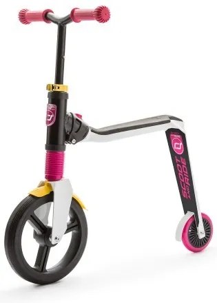 Scoot & Ride - Детска тротинетка Highwayfreak, 2 в 1 Скутер и колело за баланс- розово/черно