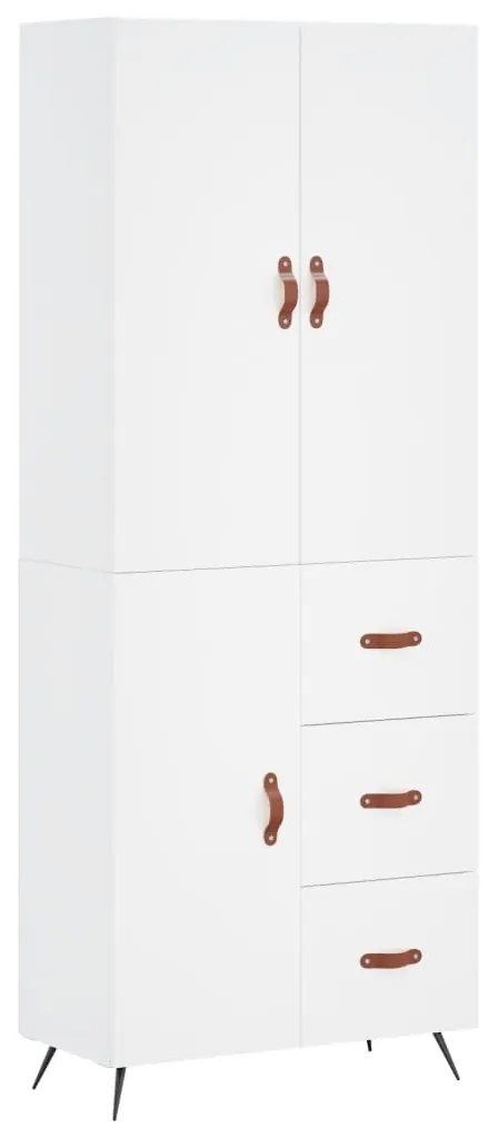 3195875 vidaXL Висок шкаф, бял, 69,5x34x180 см, инженерно дърво