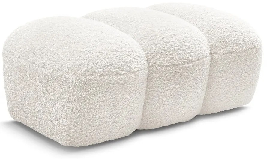 Бяла табуретка от прежда с примки от букле Hippolyte – Bobochic Paris