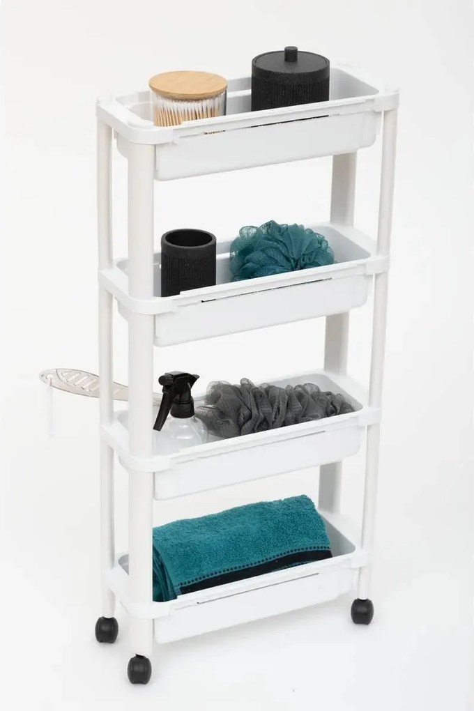 Кухненска количка 5five, 4 нива - Бял