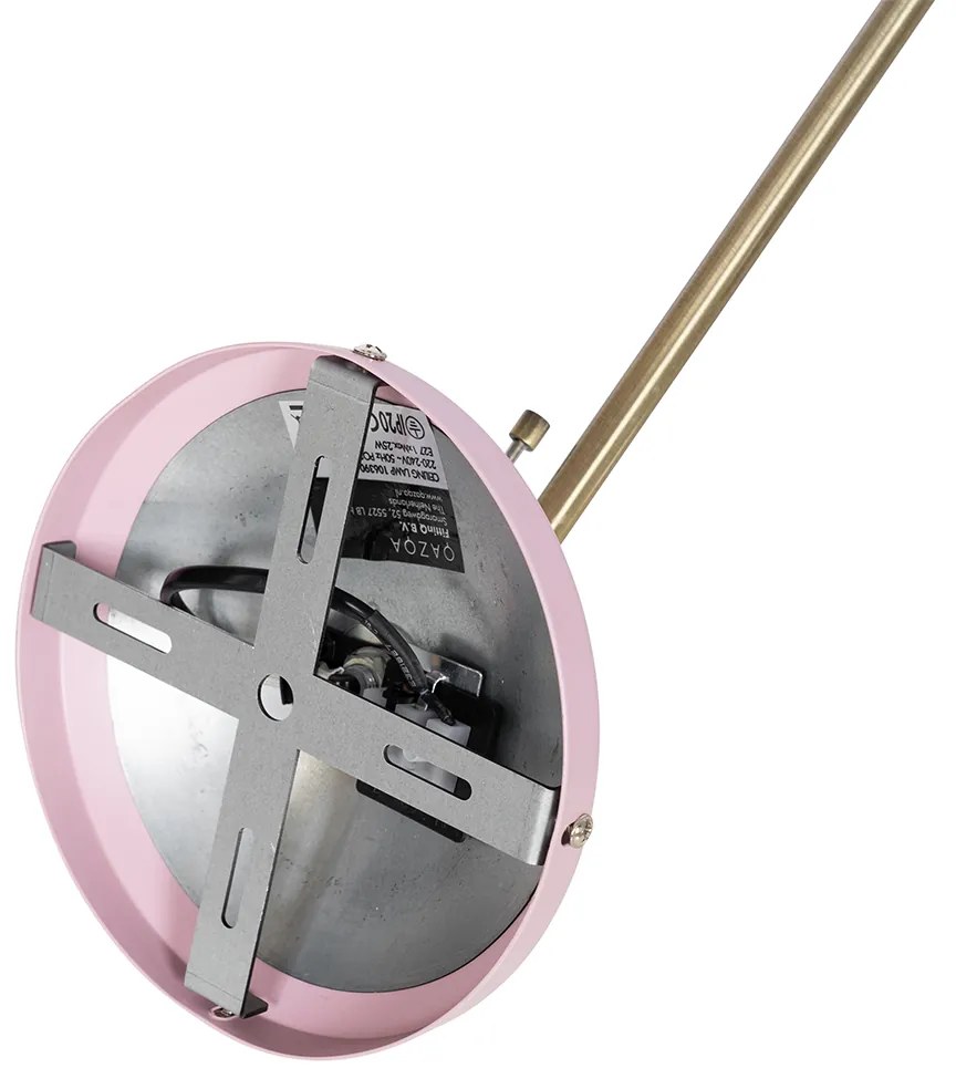 Ретро таванна лампа розова с бронз - Milou