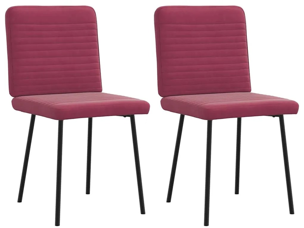 4101138 vidaXL Трапезни столове, 2 бр, виненочервени, кадифе