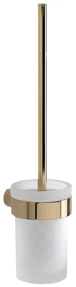 Бяла/златна стенна стъклена четка за тоалетна Gedy Pirenei – Sapho