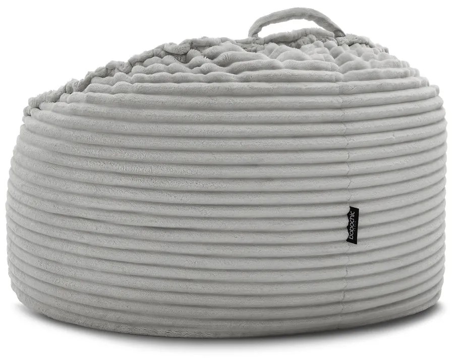 Светлосив пуф от рипсено кадифе Socrate – Bobochic Paris