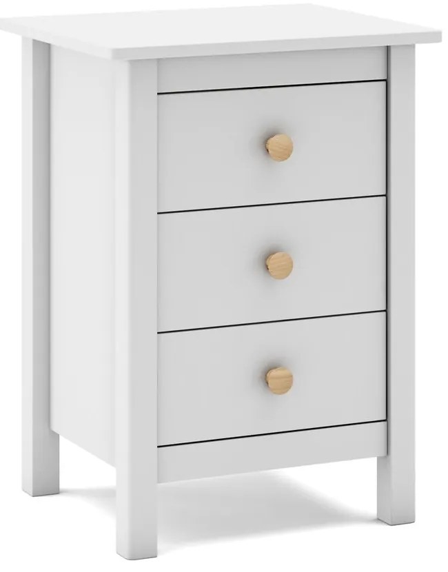 Бяло детско нощно шкафче от борова дървесина Max - Marckeric