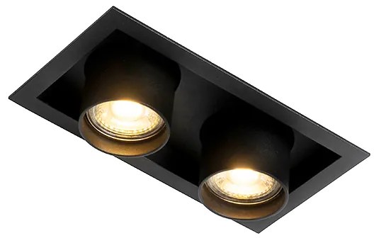 Модерен вграден прожектор черен регулируем 2-светлина - Roof