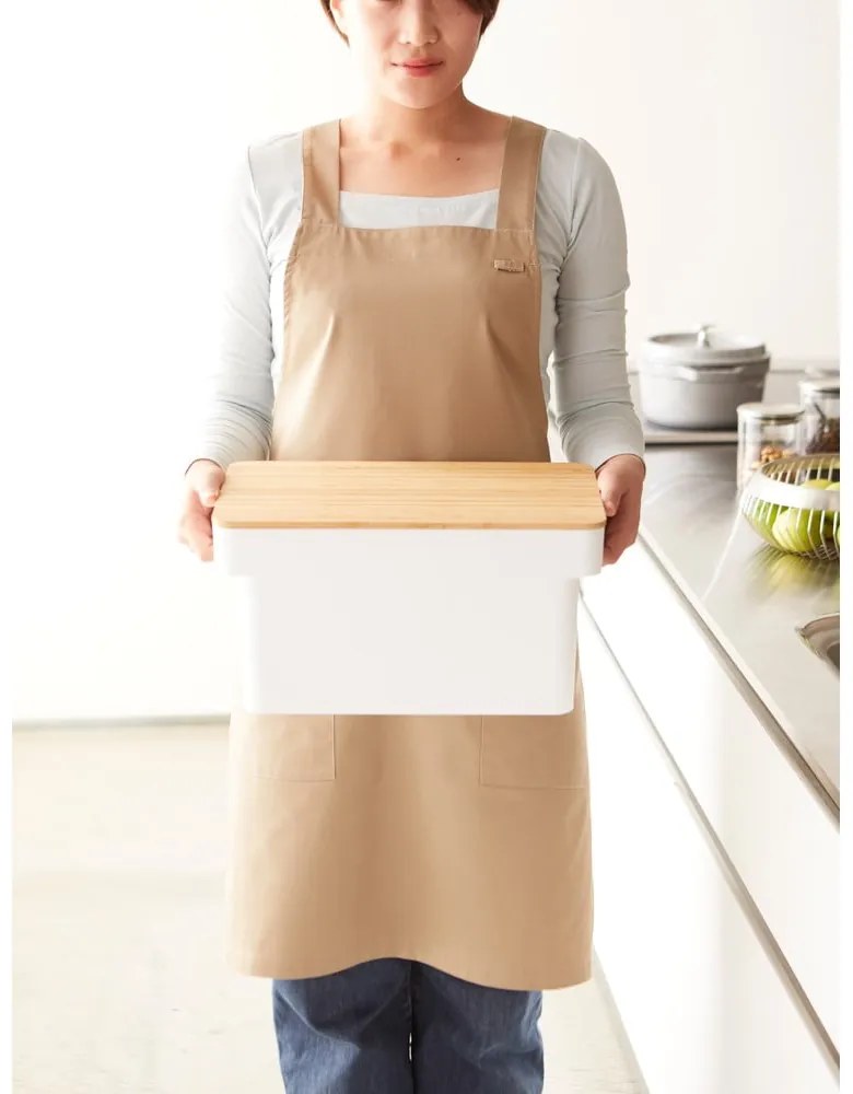 Кошница за бял хляб с бамбуков капак Yamazaki Tower - YAMAZAKI