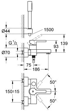Смесител за баня Grohe Lineare New complete