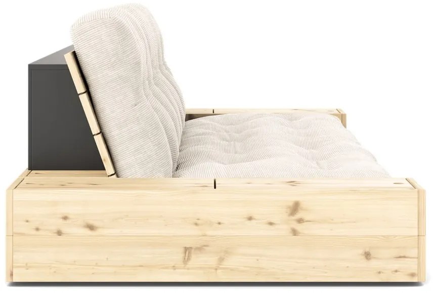 Бял разтегателен диван от велур 244 см Base – Karup Design