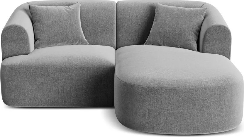 Светлосив кадифен ъглов диван (десен ъгъл) Campi – Cosmopolitan Design