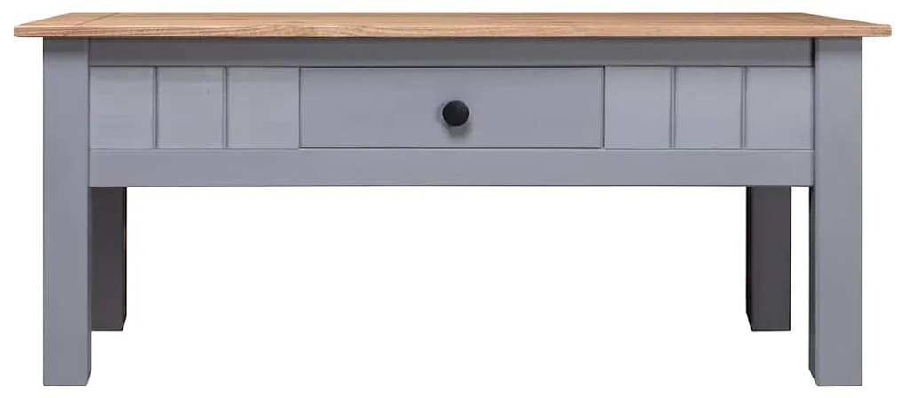 282683 vidaXL Кафе маса, сива, 100x60x43,5 см, бор масив, Panama Range