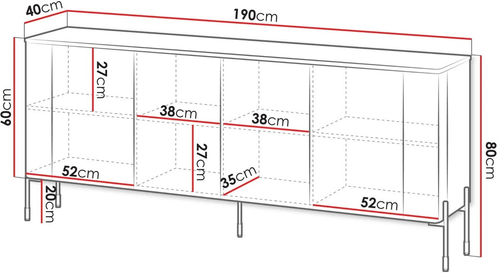 Буфет Вера 190-черен