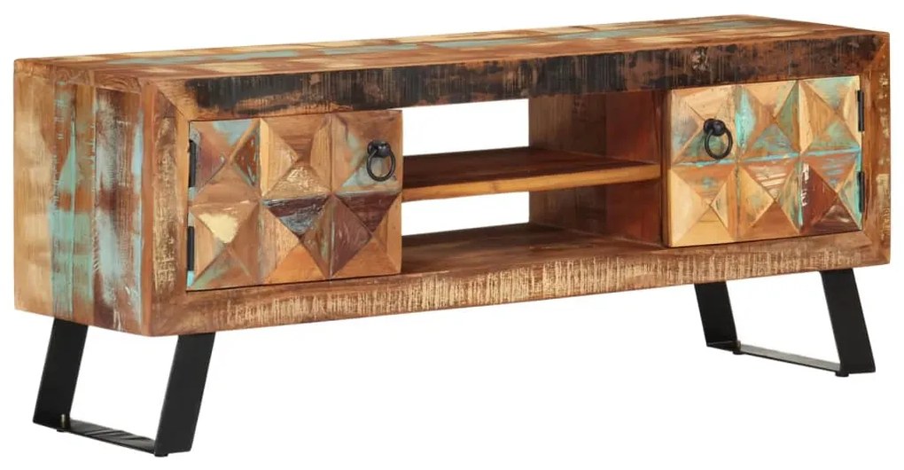 354321 vidaXL ТВ шкаф, 112x30x45 см, регенерирано дърво масив