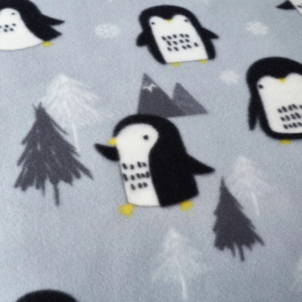 Сиво единично спално бельо от шерпа 135x200 cm Cosy Penguin – Catherine Lansfield