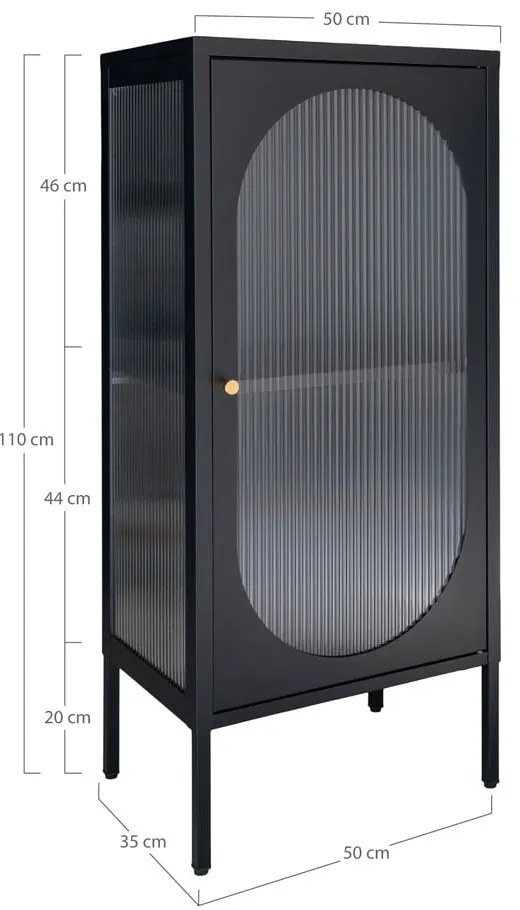 Черна метална витрина 50x110 cm Adelaide - House Nordic