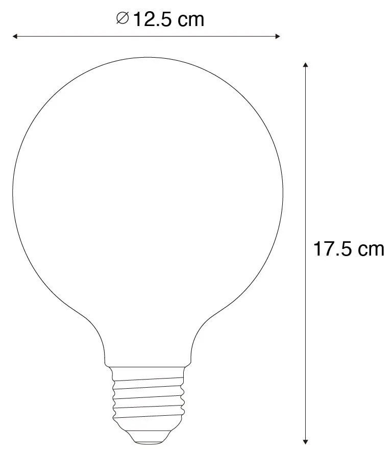 Комплект от 5 E27 3-степенна димируема LED крушка опушено стъкло G125 4W 450lm 1900K