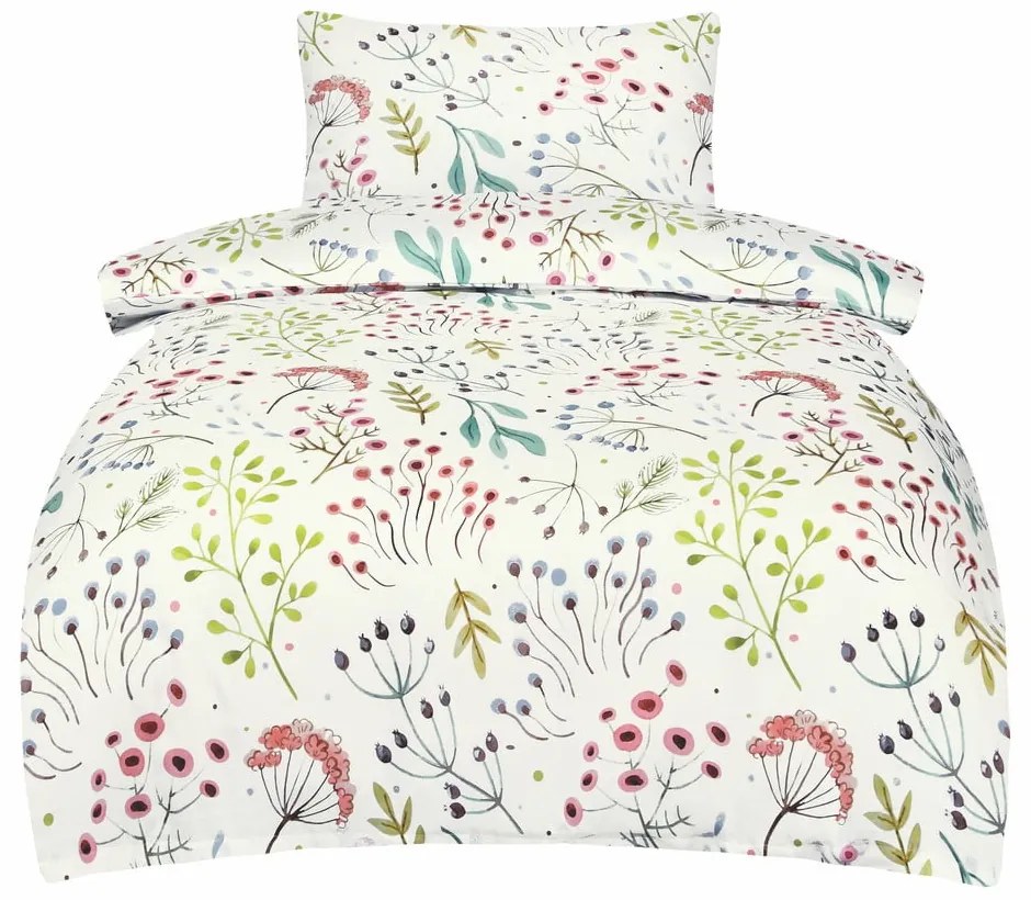 Бяло единично спално бельо от памучен сатен 140x200 cm Jasmine – My House