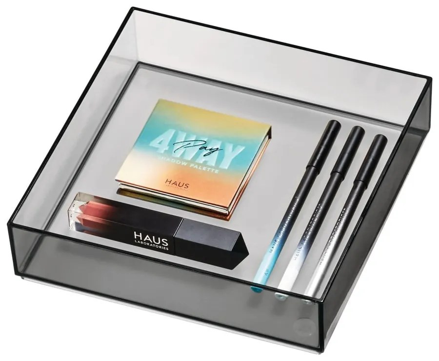 Матово черен органайзер за козметика за баня от рециклирана пластмаса - iDesign